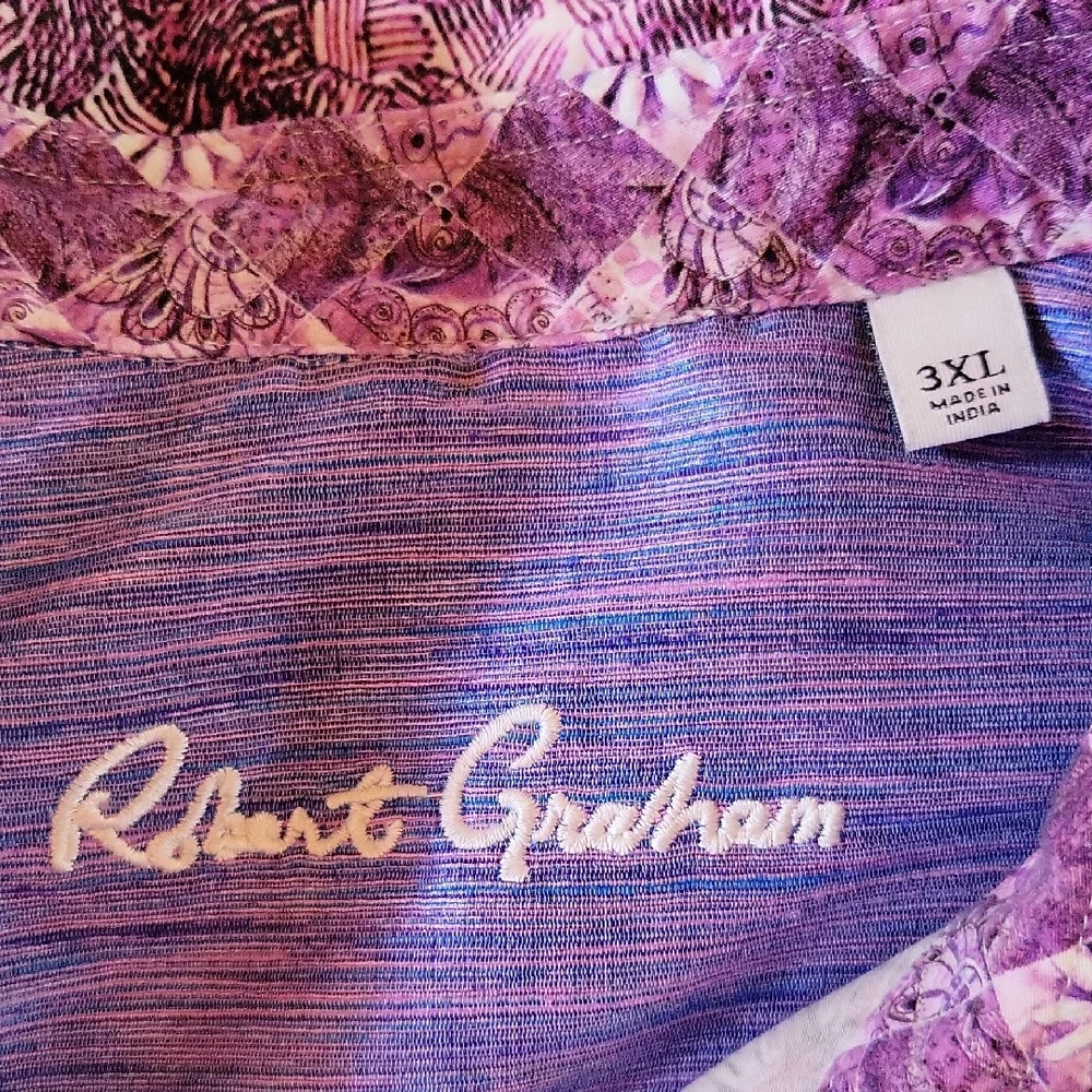 Robert Graham Purple Casual Button Down Shirt - Picture 2 of 2